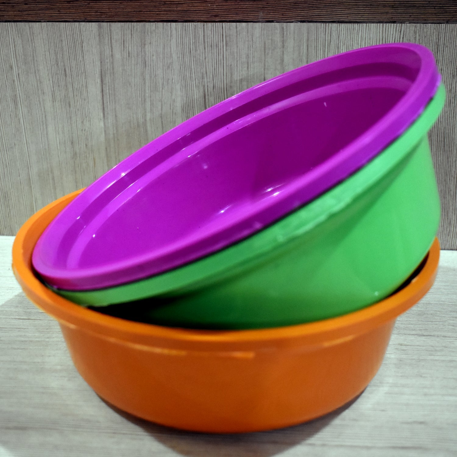 2592 Household Storage Plastic Round Bowl / Tub / Basket / Bucket set - Pack of 3 2592 Household Storage Plastic Round Bowl / Tub / Basket / Bucket set - Pack of 3